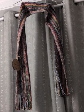 Multi-Color Knit Fringe Scarf - Unbranded